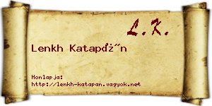Lenkh Katapán névjegykártya